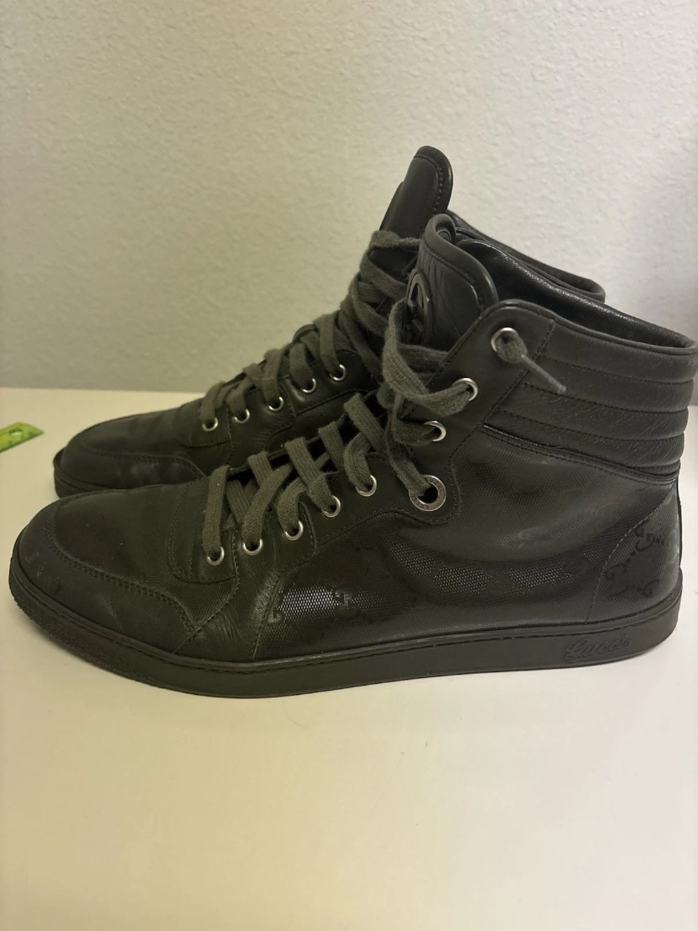 Gucci Coda GG Imprimé High-Top Sneakers dark olive green Size 11G